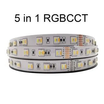 5M 4 în 1 RGBW 5 in 1 RGB+CCT Benzi cu LED-uri 5050 60leds/m CW+RGB+WW RGBW RGBWW flexibile Banda de Led-uri de Lumină 12V 24V 12MM PCB