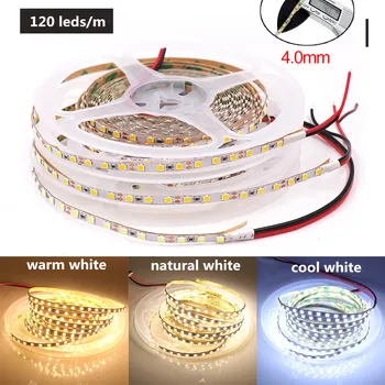 5m Banda LED SMD 2835 120LEDs/m DC12V 4MM Flexibilă cu LED-uri Panglică Frânghie Bandă Lampă cu Lumină LED SMD 3mm 2025 Benzi cu LED-uri