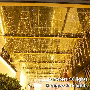 5M Crăciun Ghirlanda LED-uri Cortina Sloi de gheață Șir de Lumini Ofili de 0,6-0,8 m AC220V Garden Street în aer liber Decorative Vacanță de Basm Lumina