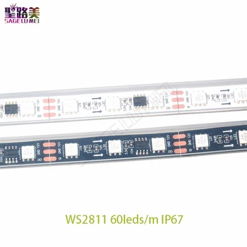 5m/rola DC12V 5050 SMD rgb 2811 benzi de lumină adresabile 30/48/60 led-uri/m Smart led pixeli benzi externe ic 1 ic de control 3 led-uri