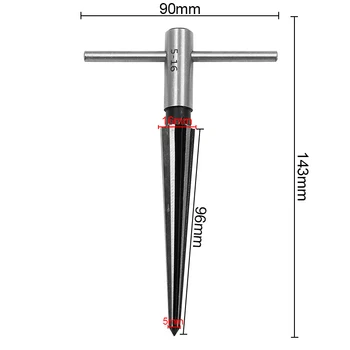 5mm-16mm Bridge Pin Hole Mână Alezor T Mâner Conic 6 Caneluri Freză de Alezare Dulgher Instrument de Tăiere