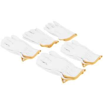5Pairs Industriale Mănuși de protecție Mănuși din Piele de Oaie pentru Frecare Bijuterii/Conducere/Echitatie/Gradinarit/Ferma 12X25CM