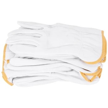 5Pairs Industriale Mănuși de protecție Mănuși din Piele de Oaie pentru Frecare Bijuterii/Conducere/Echitatie/Gradinarit/Ferma 12X25CM