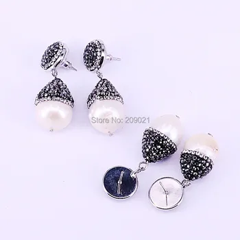 5Pairs perle Naturale legăna cercei stras de cristal pave picătură de apă bijuterie cercei bijuterii femei