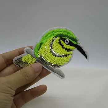5pc/lot de Moda păsări paiete broderie Patch-uri pentru haine DIY pline de culoare fier pe drăguț parches aplicatiile pentru haine