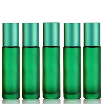 5pcs 10ml Portabil Mată de Sticlă Verde cu Role Ulei Esential de Sticle de Parfum Ceață Recipient de Călătorie Reîncărcabile Rollerball Flacon