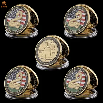 5Pcs 1766 American Șarpe Liberty Bell Medalie Semn de Cupru Colorat statele UNITE ale americii Provocare Militară Colecție de Monede Comemorative