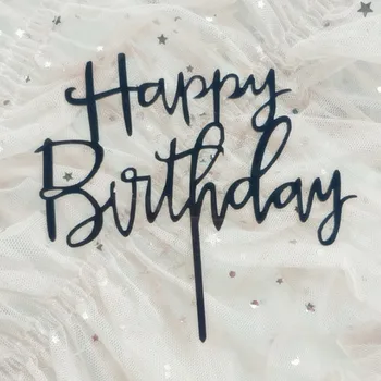 5pcs Acrilice Aur, Argint Happy Birthday Cake Topper Cupcake Sus Steaguri pentru Petrecerea de Ziua Familiei Copt Tort de Decorare Consumabile