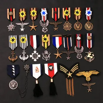 5pcs Amestecat Accesorii Royal Preppy Marinei Stil pin broșă ecuson broderie epaulette ciucure brosa militare insigna transport gratuit