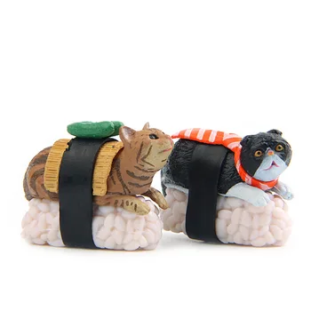 5Pcs Japonia, Sushi Cat Cifrele de Acțiune Micro Peisaj Papusa PVC Figurine Miniaturale de Decor Acasă Pentru Copii