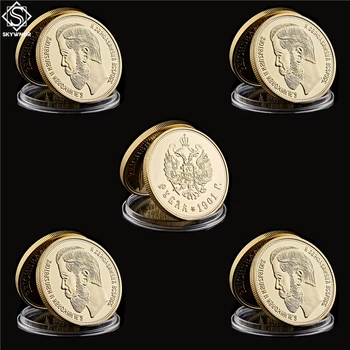 5PCS/Lot 1894-1917 rus Împăratul Nicolae al II-lea de Aur de Suveniruri Semn rusă Monede de Colecție