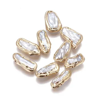 5pcs Naturale Keshi Pearl Margele pentru a face bijuterii, Nucleate Perle, Placat cu Aur, Pepite de Aur F60