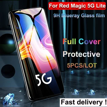 5PCS Pentru ZTE Nubia Red Magic 5G Lite Capac de Sticlă albastru ray Sticlă Călită Film RedMagic 5G Lite Ecran Protector de Film Protector