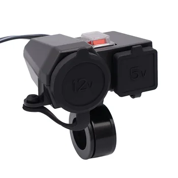 5V/3.1 a Dual USB de Ieșire Ghidon Motocicleta Brichetă Încărcător Comutator Mâner de Prindere de Bare Suport Cablu de Siguranță