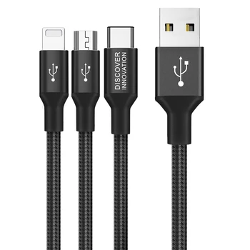 5V/3A NILLKIN 3-în-1 de Nailon USB de Încărcare Rapidă Pentru iPhone Cablu de Iluminat Tip Micro-c Cablu Pentru Xiaomi Redmi Nota 9 Oneplus 8 pro
