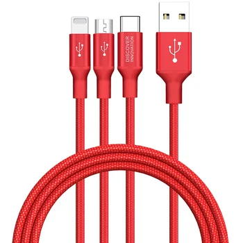 5V/3A NILLKIN 3-în-1 de Nailon USB de Încărcare Rapidă Pentru iPhone Cablu de Iluminat Tip Micro-c Cablu Pentru Xiaomi Redmi Nota 9 Oneplus 8 pro