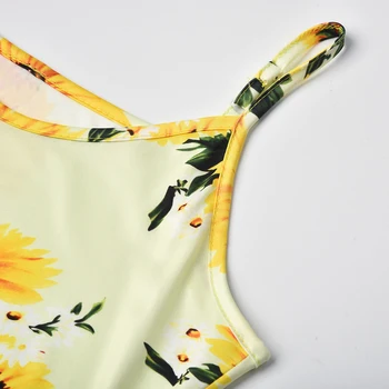 5XL Femei V-Gât Bretele Reglabile Crizantema de Imprimare Mari Tiv Lung Sling Rochie de sex Feminin, Plus Dimensiunea Rochie de Moda de Îmbrăcăminte