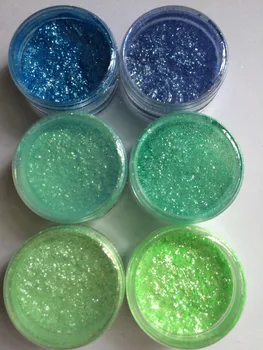 6 Amestecat Culori Albastru Verde cosmetice mica de pigment pulbere Machiaj Profesional set de probă