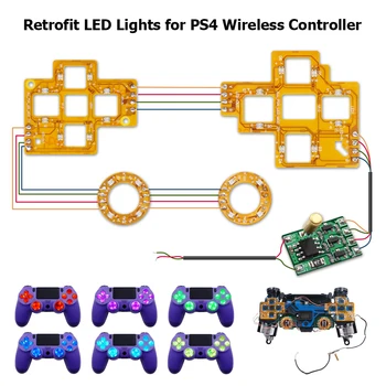 6 Culoare Luminated D-Pad-ul Thumstick Fata Buton LED Kit pentru PS4 Controler Electronic Accesorii pentru Mașini de