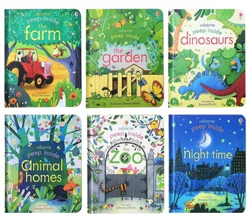 6 Cărți/set Usborne Peep în Interiorul Carte în limba engleză Învățământ 3D Clapeta de Cărți ilustrate pentru Copii Carte de Citire pentru Copii Cadouri