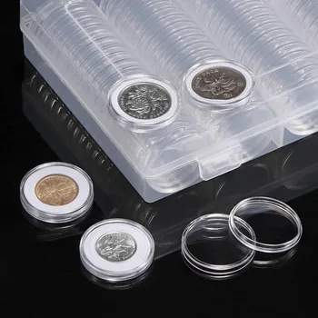 60/100 Pc-uri Transparente Monedă Cutie de Depozitare 20/25/27/30mm Monedă Rundă Capsule Containere Clar Monedă Protector Caz Colecție de Monede