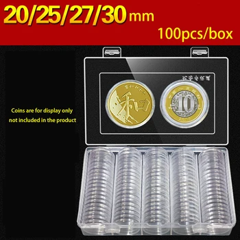 60/100 Pc-uri Transparente Monedă Cutie de Depozitare 20/25/27/30mm Monedă Rundă Capsule Containere Clar Monedă Protector Caz Colecție de Monede