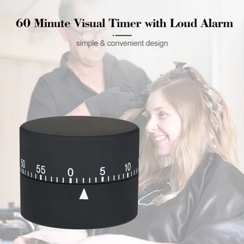 60 de Minute Timer Vizual de Alarmă cu voce Tare Manual Temporizator Ceas Instrument de Gestionare a Timpului pentru Colorare a Părului Vopsirea Instrument de Styling