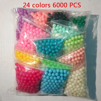 6000pcs 24 de culori de margele puzzle Cristal de culoare DIY margele de pulverizare a apei set de jocuri cu bile 3D manual de magie pentru copii