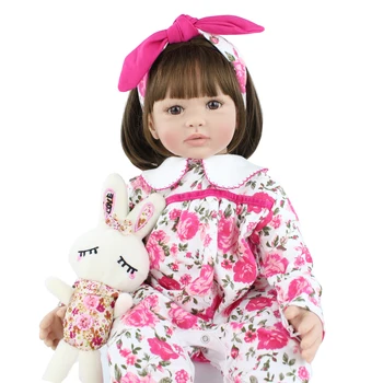 60cm Silicon Moale Renăscut Baby Doll Jucării, Cum ar fi Real Vinil Princess Toddler Girls Copii Rochie de Până Păpuși Dulce CHilda Cadou de Ziua de nastere
