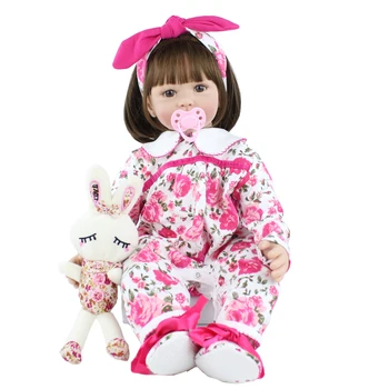 60cm Silicon Moale Renăscut Baby Doll Jucării, Cum ar fi Real Vinil Princess Toddler Girls Copii Rochie de Până Păpuși Dulce CHilda Cadou de Ziua de nastere