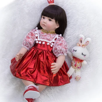 60cm Silicon Renăscut Baby Dolls bebe renăscut copilul în Viață Realiste Boneca Fetita Papusa Reborn cadou de Ziua de nastere