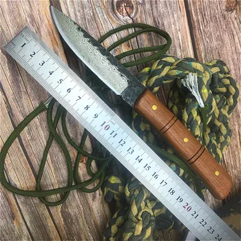 60HRC Damasc model 440c mâner de bambus cutit drept nord-American cuțit de vânătoare în aer liber camping tactici drept de cuțit