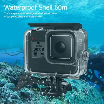 60m Subacvatice Caz Impermeabil de Protecție de Acoperire Coajă de Locuințe de Scufundări Sporturi nautice Caz pentru GoPro Hero 8 Negru Accesorii aparat de Fotografiat