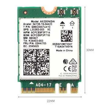 60pcs Wireless 802.11 ax WIfi 6 Pentru Intel AX200 unitati solid state M. 2 KEY Carte E AX200NGW MU-MIMO 2,4/5Ghz 2400Mbps BT 5.1 Cu Antene