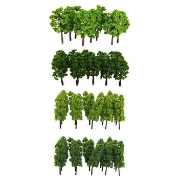 60x Plastic Arbore Model de Tren de cale Ferată Parc Peisaj Layout Scara 1/150