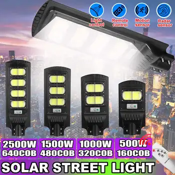 640/480/320/160COB Led lumina Solara Strada pir senzor de mișcare în aer liber de Iluminat Lămpi de Perete proiector 500W 1000W, 1500W 2500W