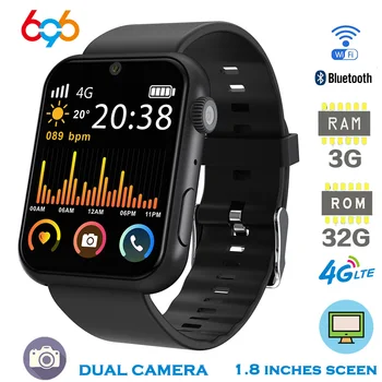 696 4G LTE Ceas Inteligent Telefon 3G+32GB GPS Android IOS SIM de 1,8 inch 800mAh Smartwatch rezistent la apa Bărbați Răspunde la Apel Uita-te Pentru iPhone