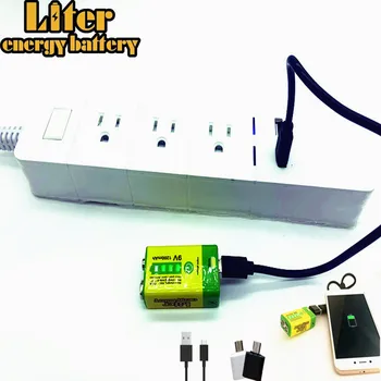 6F22 Micro USB 9V 1200mAh baterie reîncărcabilă litiu-ion baterie pentru alarma de fum wireless microfon Chitara EQ Interfon Multimetru