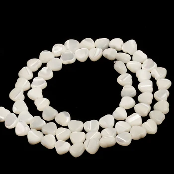 6mm Forma de Inima Alb Mama Naturală a Shell Margele Perla Margele Pentru a Face Bijuterii Vrac Piatra Margele DIY Inel Colier