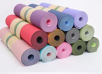 6MM TPE de Culoare Două Yoga Mat cu sala de Fitness Gimnastică Covoare anti-Alunecare Incepator Sport Covor Tampoane Femei Rogojini Yoga Picătură Pilates Mat