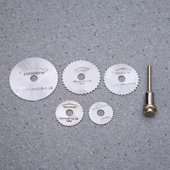 6Pcs 22/25/32/35/44mm HSS pânze de Ferăstrău Circular cu Disc Rotativ Instrument Pentru prelucrarea Lemnului Metal Disc de Tăiere cu Tija de Extensie
