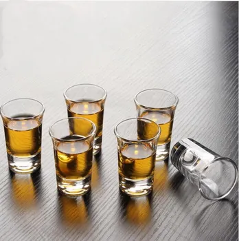 6PCS Cupa de Cristal a Împușcat-o Cană de Sticlă cu spirit Creativ Vin Mini Cupa de Sticla pahare Petrecere de Băut Fermecător Gros Ceașcă Mică