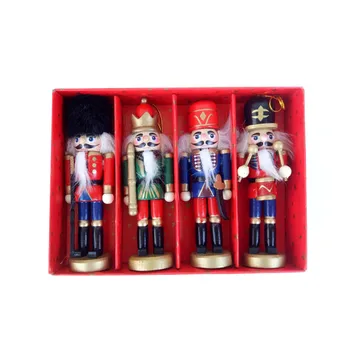 6Pcs Lemn spargatorul de Nuci Papusa Soldat Figurine Miniaturale de Epocă, Lucrări de Păpuși de Anul Nou Crăciun Ornamente de Decor Acasă Cadou