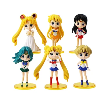 6pcs/lot Sailor Moon Uranus, Neptun, Mercur, Marte, Jupiter Printesa Figurina PVC Acțiune Figura Model de Colectie Jucarie Papusa
