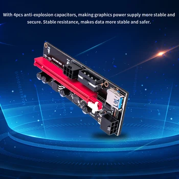 6pcs mai Noi VER009 USB 3.0 PCI-E Coloană VER 009S Express 1X, 4x, 8x, 16x Extender Riser Card Adaptor SATA 15pin la 6 pini Cablu de Alimentare