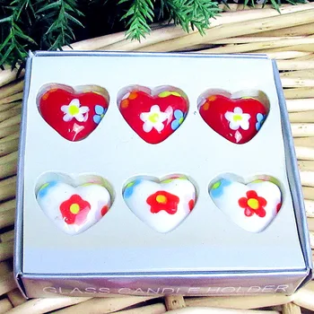 6pcs Personalizate lucrate manual plat colorat din sticlă de murano in forma de inima de design acasă decoratiuni de nunta de Basm ornamente de gradina accesorii