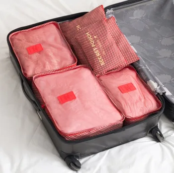 6Pcs/Set Capacitate Mare De Îmbrăcăminte Unisex Sortare Organizator Geantă Portabilă de Ambalare Cub de Călătorie Geanta Easy Bag Inteligent Make-up Bag