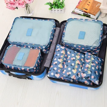 6Pcs/Set Capacitate Mare De Îmbrăcăminte Unisex Sortare Organizator Geantă Portabilă de Ambalare Cub de Călătorie Geanta Easy Bag Inteligent Make-up Bag