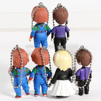6pcs/set Joaca de Copil Chucky Mireasa si Fiul Papusa CHEIE INEL Lanț CHUCKY figurina Breloc de Colectie Jucarii Model