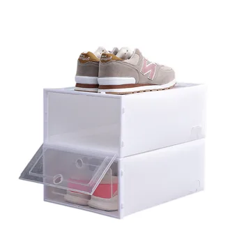 6PCS/Set Plastic Flip Pantofi de Box Pliabil Transparent Clamshe Cutii de Pantofi Sertar Caz Dulap Machiaj Organizator Recipient Gustare